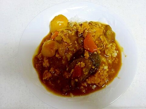 ゴーヤ入り♪鶏ひき肉カレー